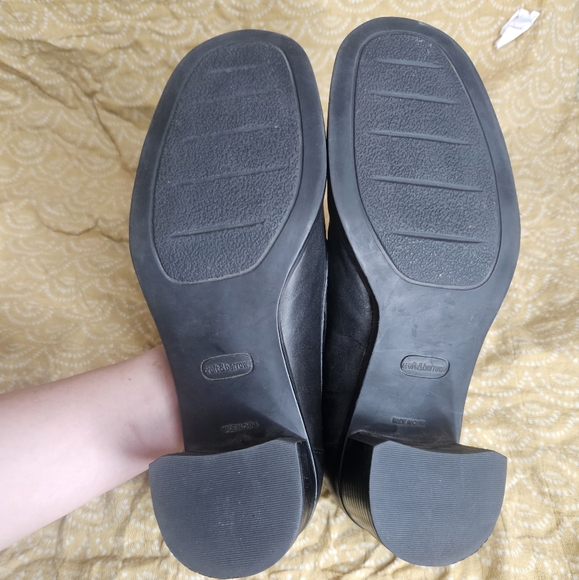 Y2K 90s Croft & Barrow Chantal Black Leather Block Heel Loafers size 6.5M Pumps - Picture 16 of 16